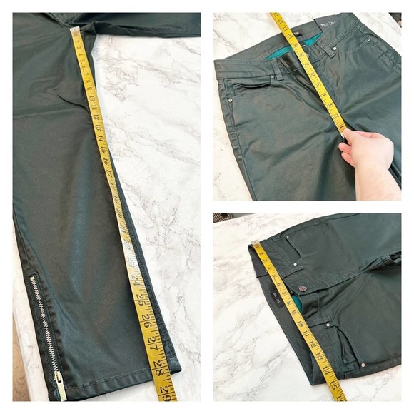 WHBM x Saint Honore Spruce Green Coated Skinny Jean Zip Ankle Women’s Si… - Picture 11 of 12